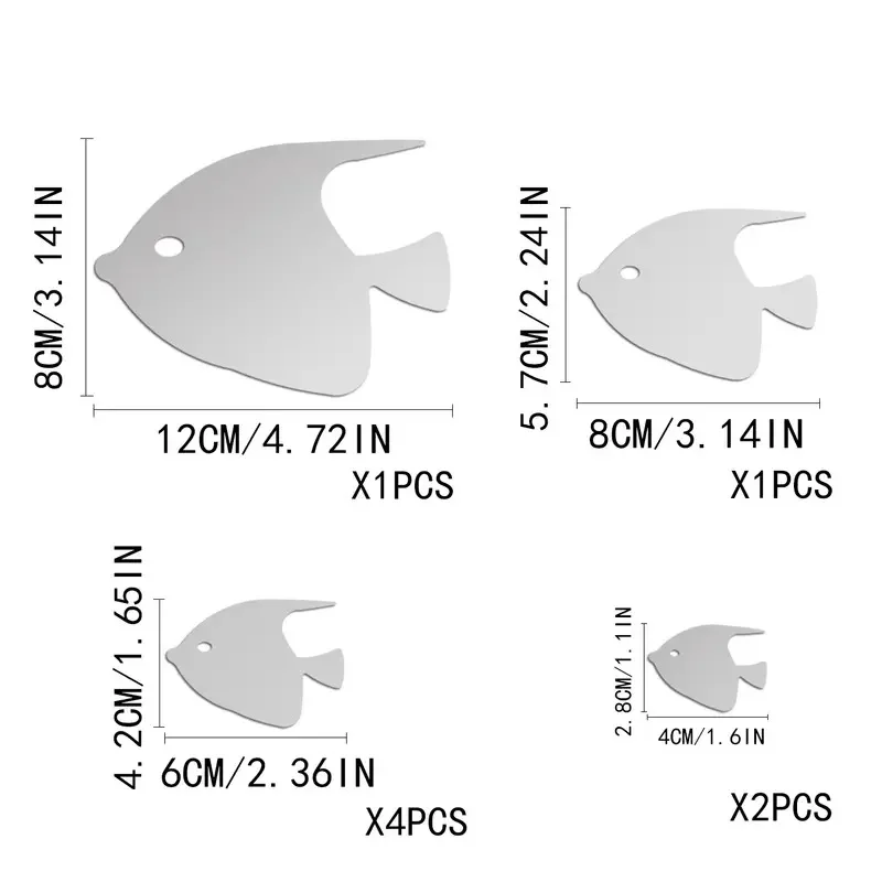 8 قطعة ملصقات مرآة الأسماك البحرية الاكريليك فقاعة الأسماك ملصقات جدار مرآة ذاتية اللصق غرفة الأطفال رياض الأطفال ديكور المنزل