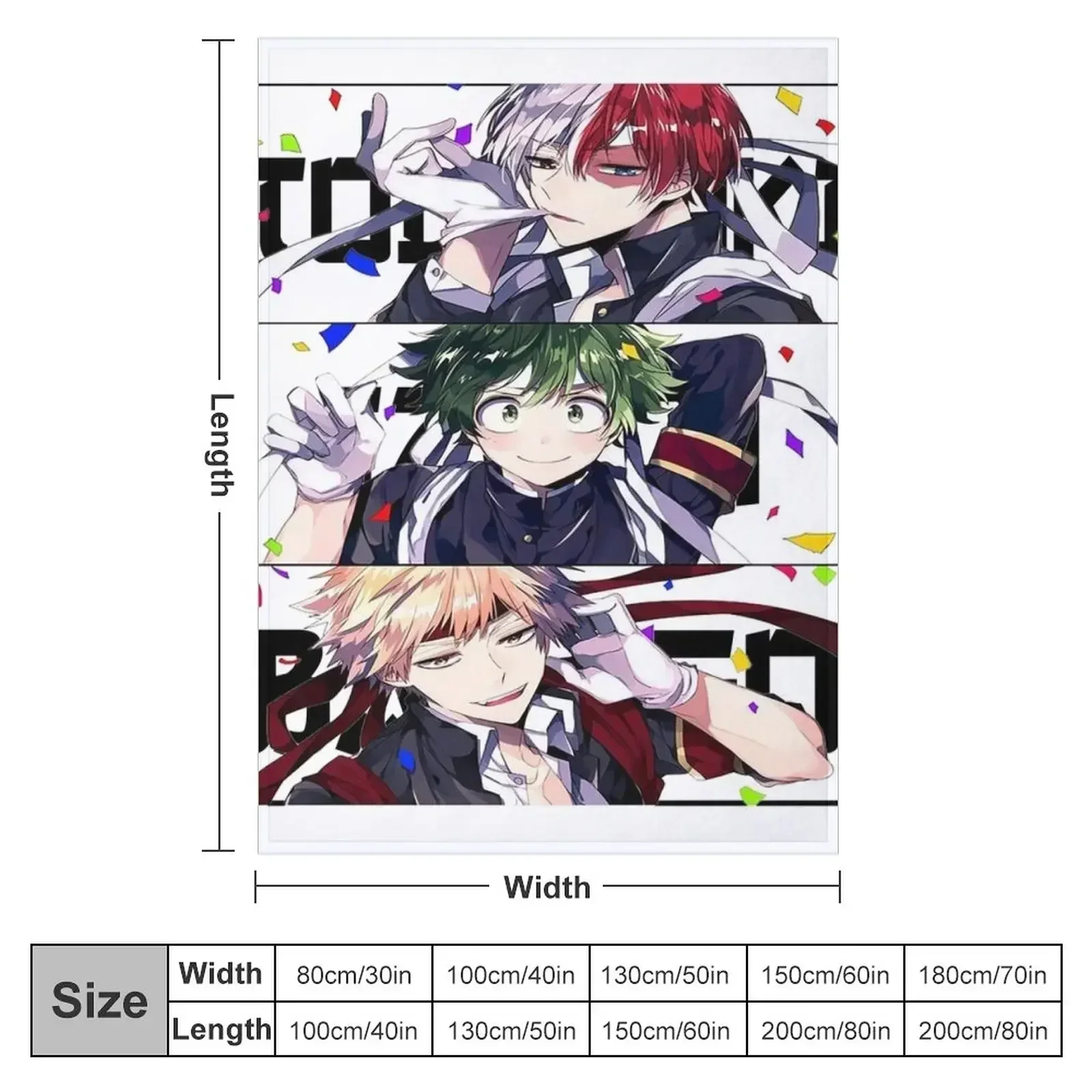 heros deku todoroki bakugo Throw Blanket Soft Plush Plaid Soft Big anime Blankets