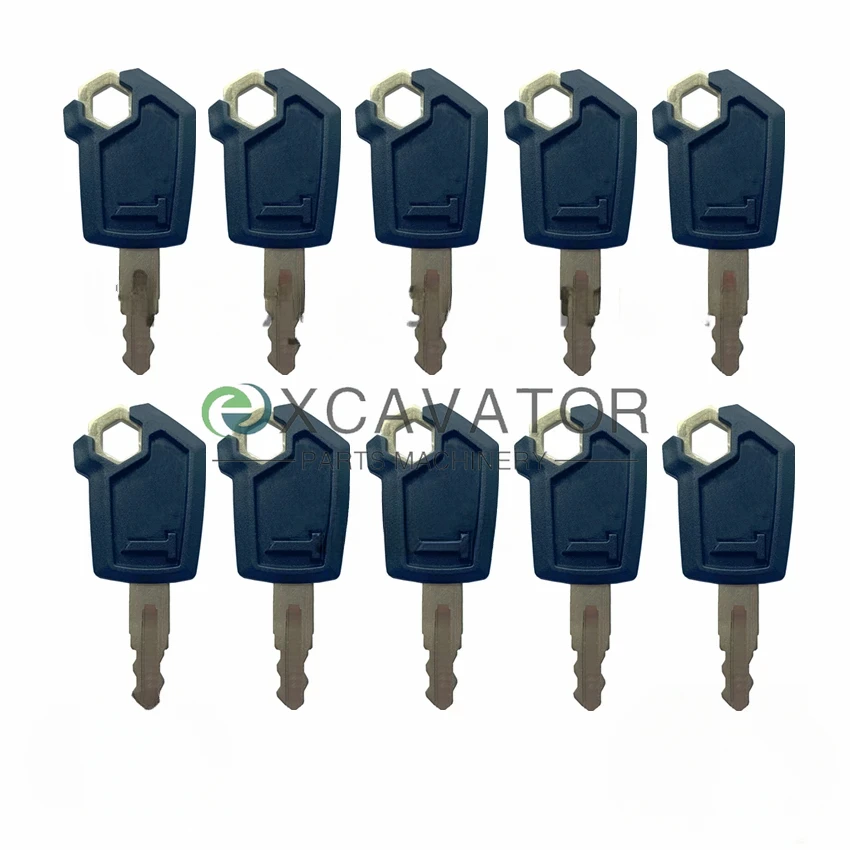 

10 PCS Copper Key For Caterpillar CAT Heavy Equipment Ignition Loader Excavator Dozer Metal & Plastic Black & Gold High Quality