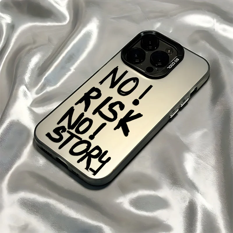 Fashion No RISK NO STORY Handyhülle passend für iPhone 17, 16e, 16, 15, 14, 13, 12, 11, Mini, Pro Max Air