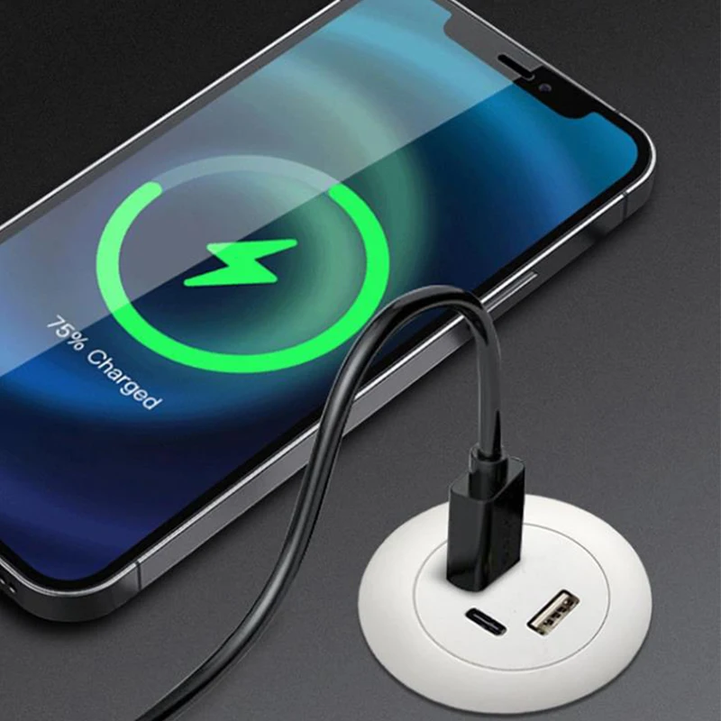 Embedded Desktop USB TYPE-C Charger Furniture Sofa Socket Multifunctional Concealed Fast Charging Cable Connector