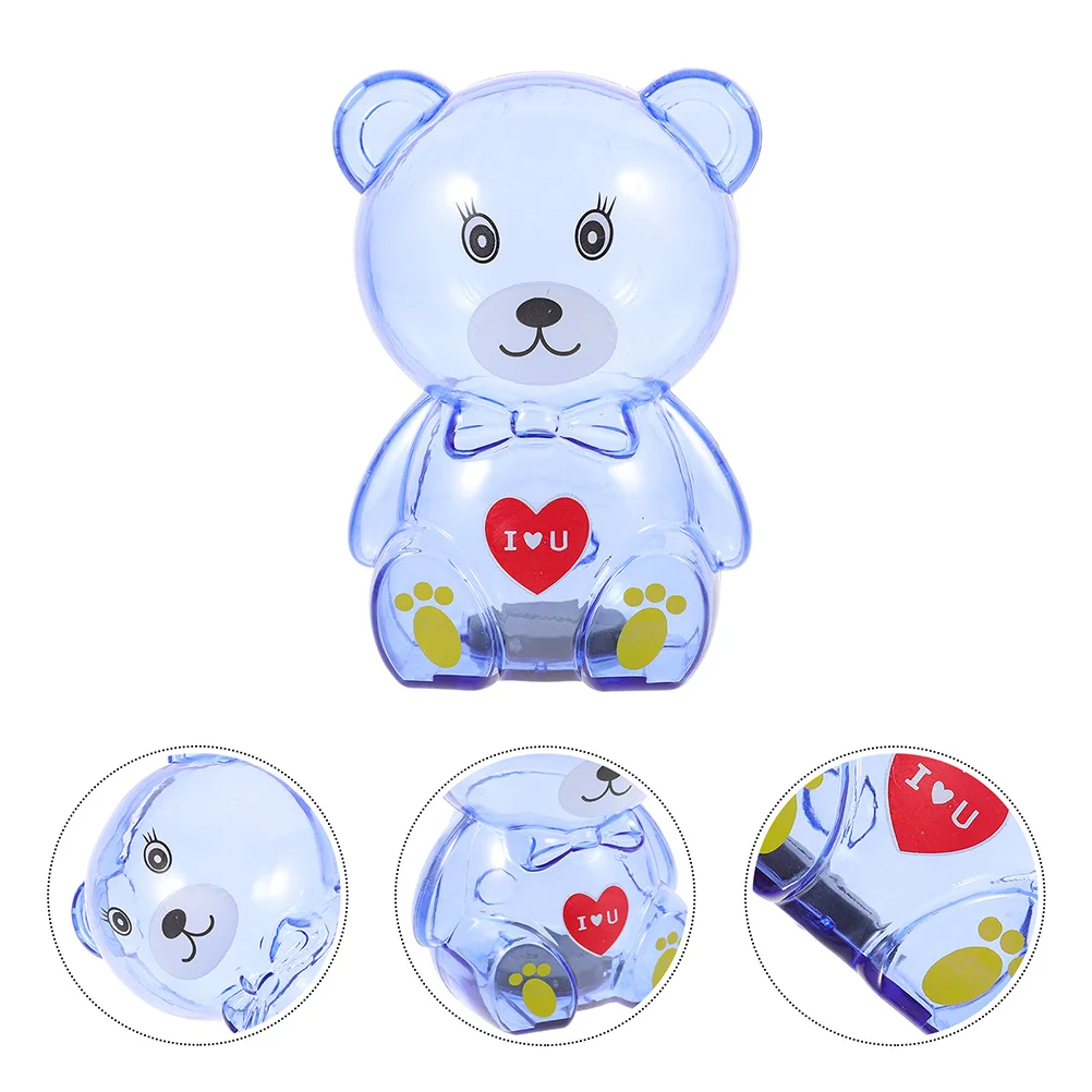 3 stuks Cartoon Beer Spaarpot Transparante Spaarbank voor Kinderen Herbruikbare Muntcontainer Desktop Opslag Pot Onbreekbaar Ontwerp