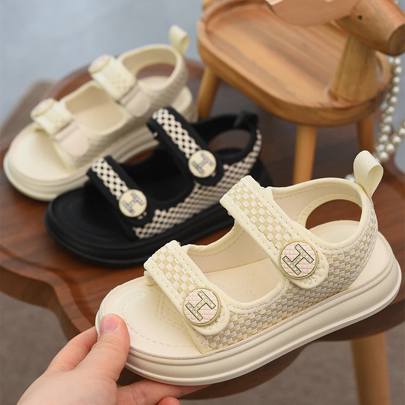 

Children's Shoes 2025 Summer New Style Girls' Sports Sandals Girls' Beach Shoes Hollow Fashion Open toed Children's Shoes Girls