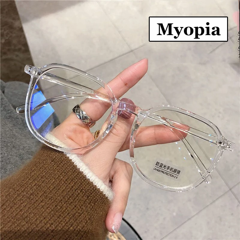 

Round Frame Anti Blue Light Minus Glasses Vintage Women Men Computer Myopia Eyeglasses Finished Optical Etewear Diopter 0 To-4.0