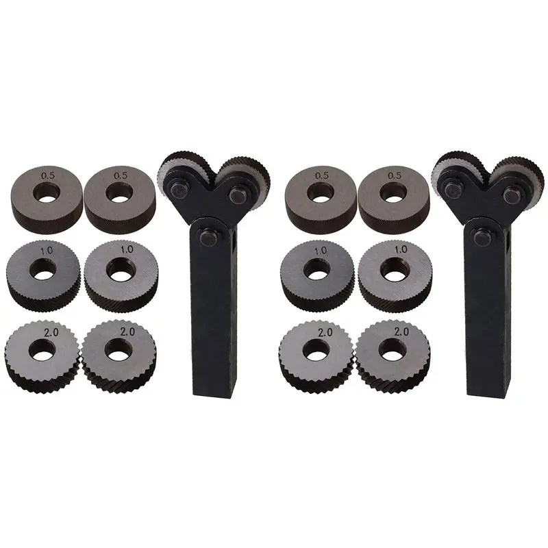 abmh-kit-d'outils-de-moletage-a-double-roue-14-pieces-jeu-de-molettes-a-pas-lineaire-05-mm-1-mm-2-mm-outil-de-moletage-pour-tour-en-acier