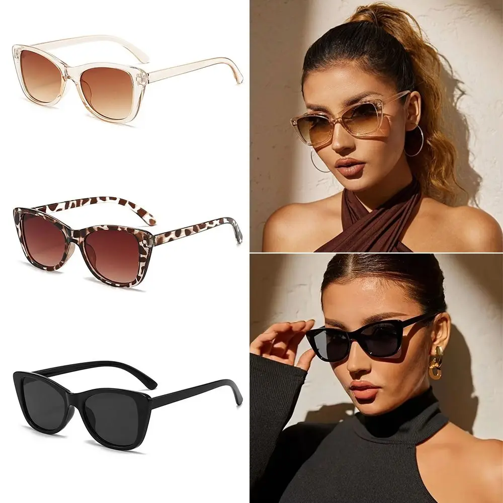 Trendy Street Photo Props Cat Eye Sunglasses UV400 Protection Vintage Outdoor Shades Small Frame Sun Glasses for Women