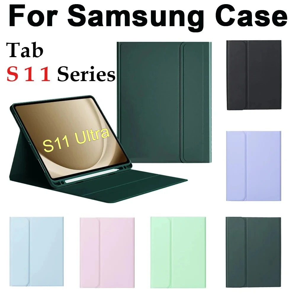 

Чехол из искусственной кожи с держателем для карандашей для Samsung Galaxy Tab S11 Ultra 14,6 S10 S9 FE 10,9 S8 S7 11 12,4 13,1 A7 S6 Lite 10,4 A11 A9 Plus A8