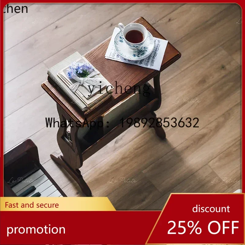 

HT Home Retro Edge Corner Display Storage Rack Home Living Room Magazine Rack
