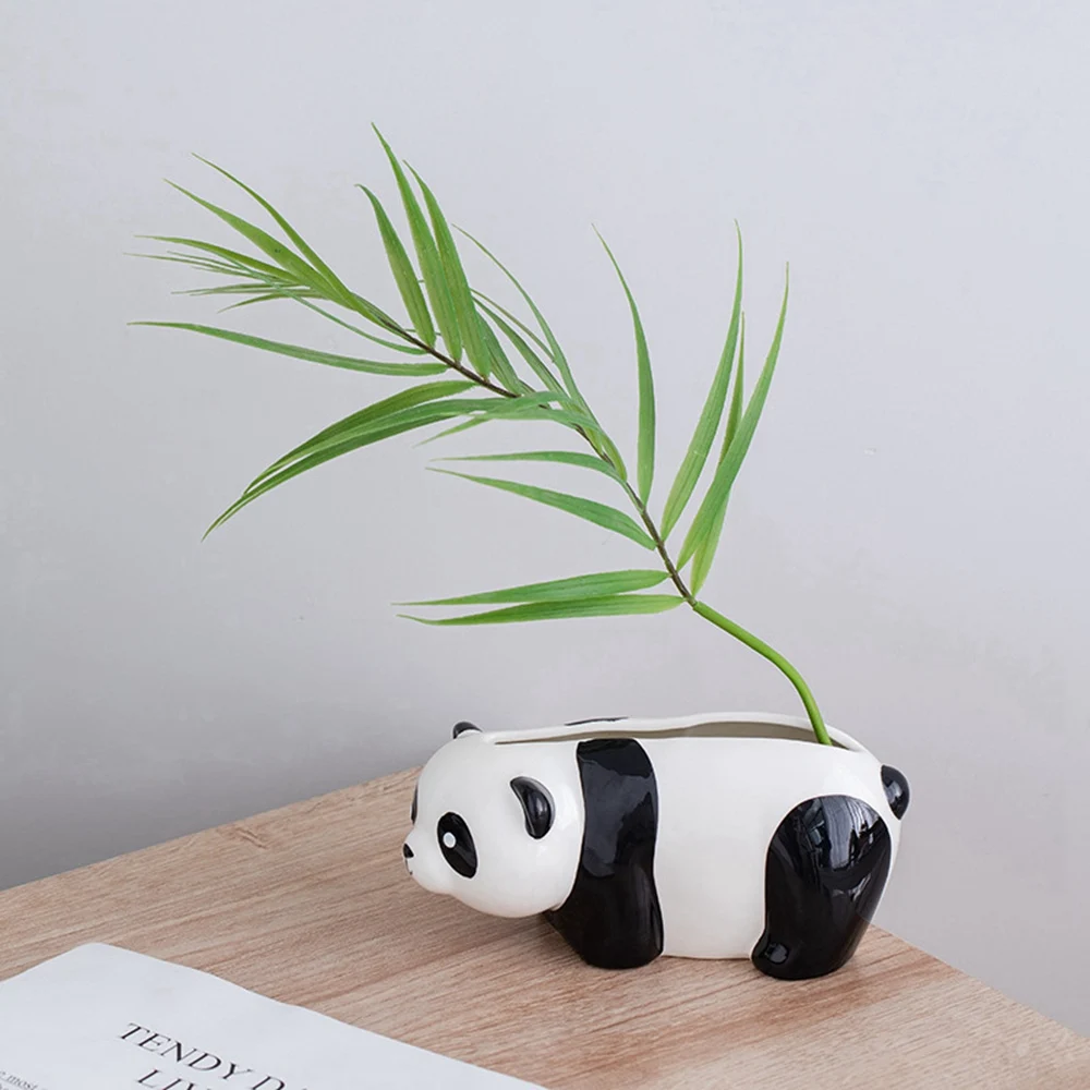 

Panda cartoon cute ceramic simple vase creative decoration tabletop table living room flower arrangement decoration flower vase