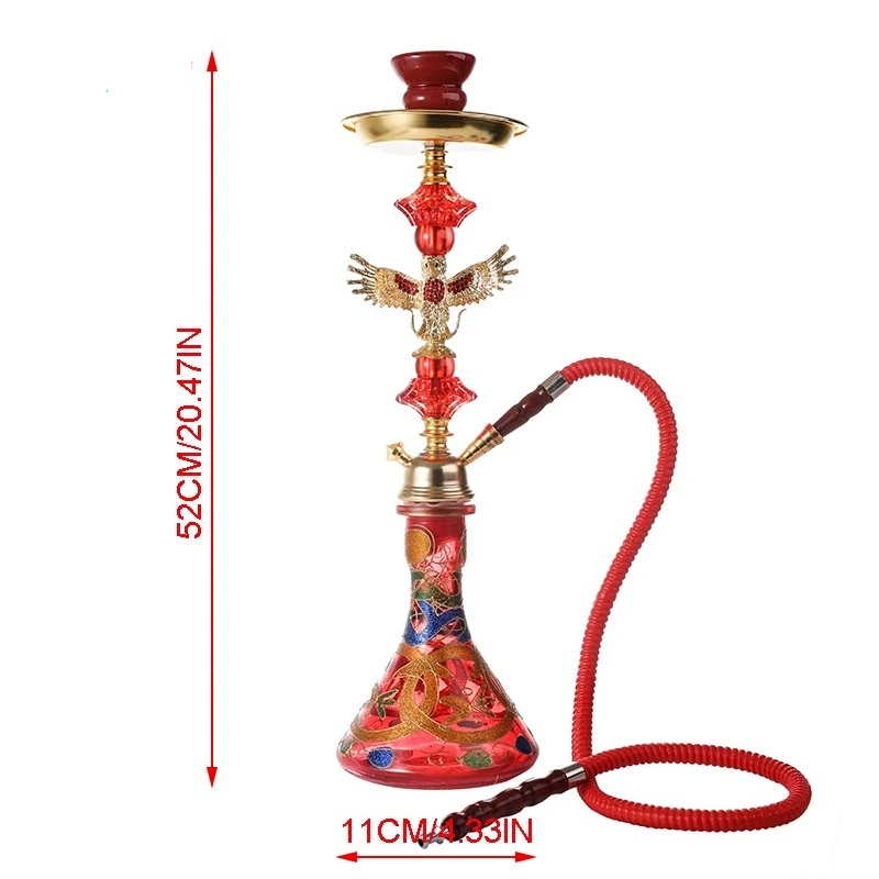 Imagem -02 - Vidro Shisha Conjunto com Chicha Mangueira Bowl Árabe Hookah Grupo Cachimba Nargile Sheesha Água Completa Acessórios de Cachimbo