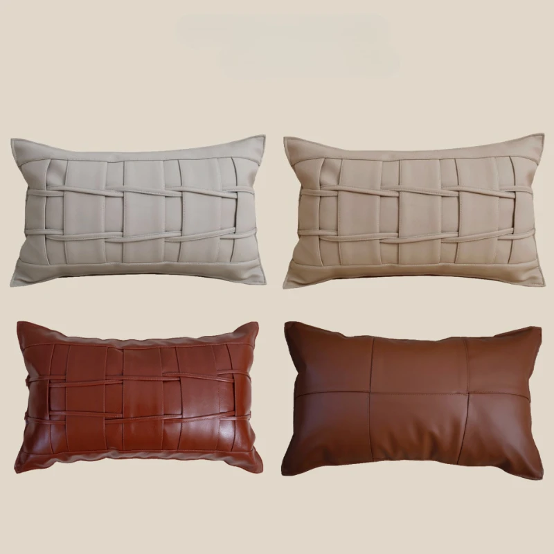 30X50/45X45CM Antique Brown Throw Pillow Cover Simple Geometry Stamping Waist Cushion Cover Decor Home Decorative Pillowcase
