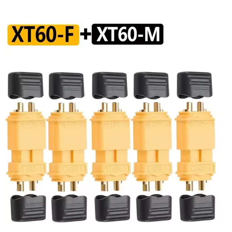 40 Stück XT60 Stecker und Buchsen Kabelverbinder Adapter mit Schutzhülle für RC-Akku, Auto, Flugzeug