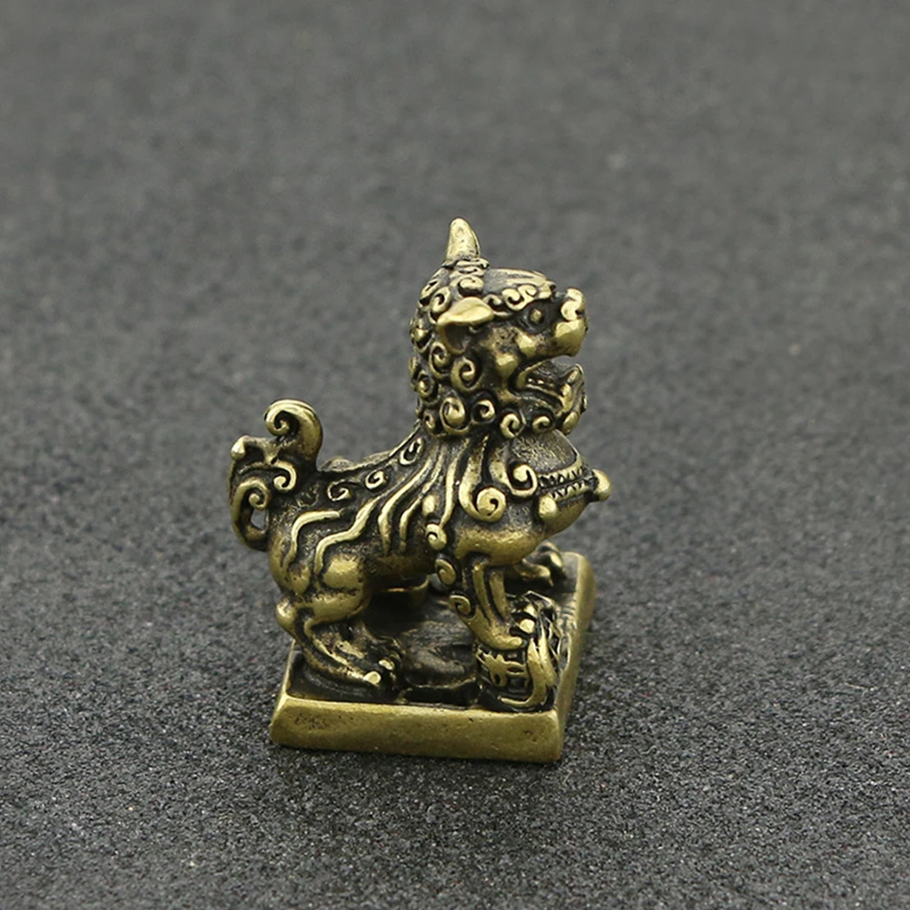 

Copper Seal Ornaments Feng Shui Kylin Laptop Adornment Figurine Woman Decor Desktop Decoration