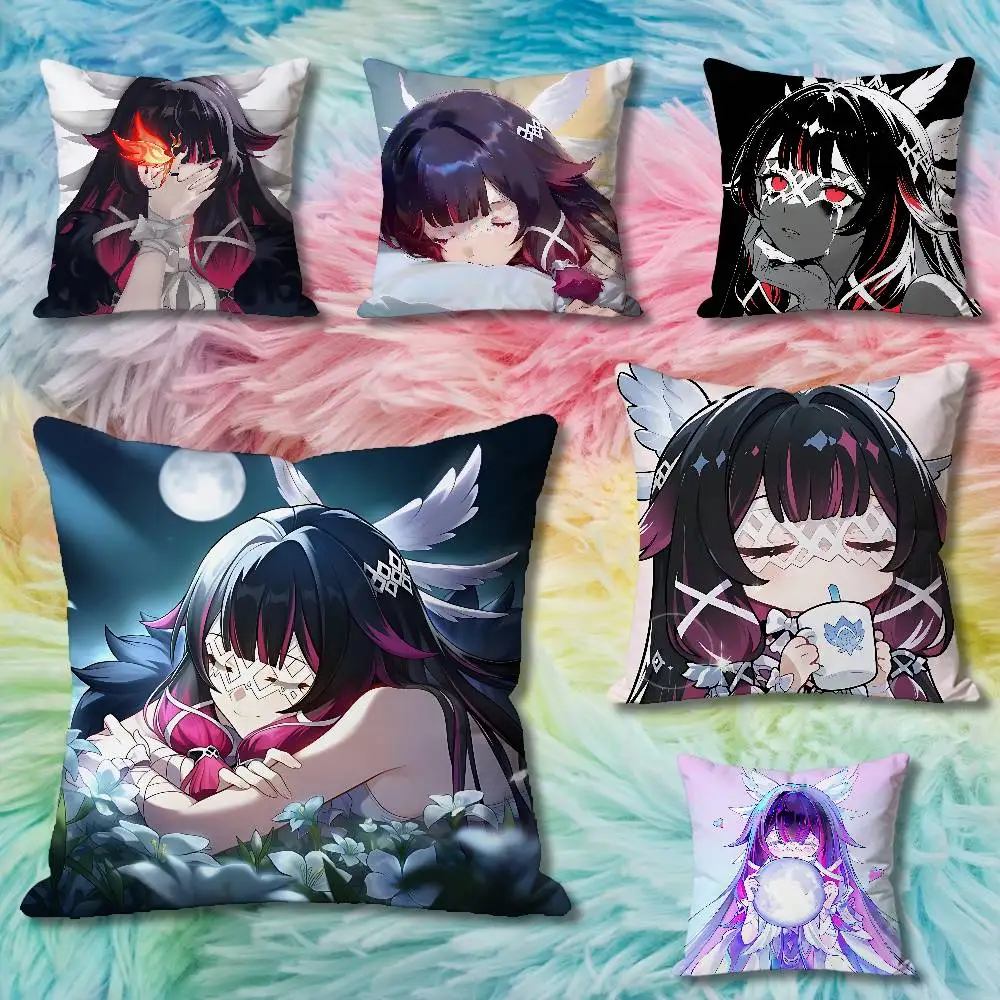 

G-Genshin Impact C-Columbina Anime Celebrity Merchandise All-Match Printed Pillow Case Sofa Car Office Room Decoration Protector