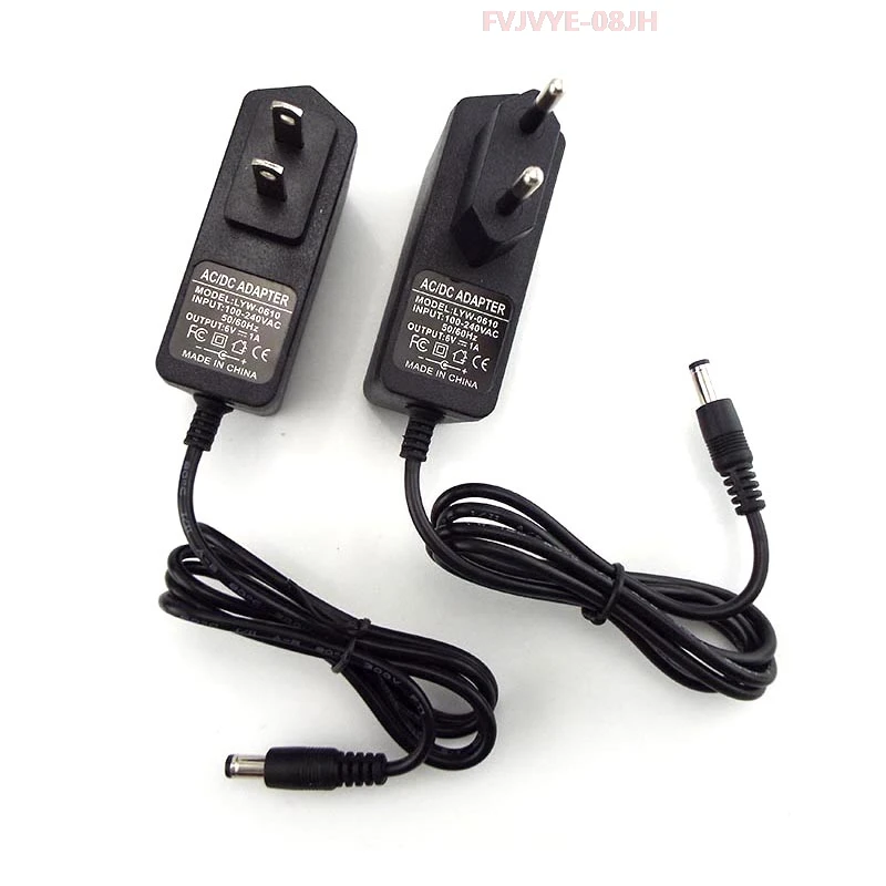 AC DC 100V-240V 6V 1A Power Supply Adapter Charger Converter Transformer CCTV Camera LED Strip Lamp 5.5mm*2.5mm US EU Plug