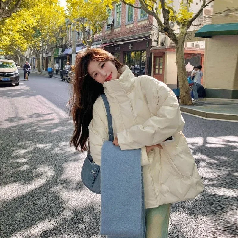 

Парки женские, осенние, из полиэстера, бархата, в рубчик, с укороченным поясом, с круглым вырезом, Ulzzang, милая молодежная одежда, разноцветные