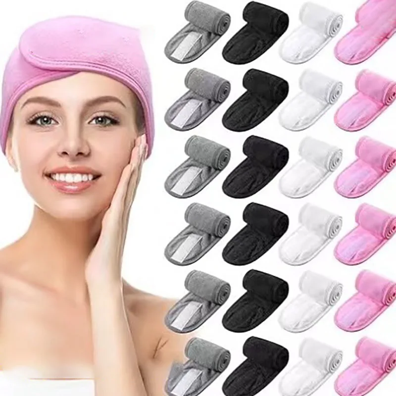 1-3PCS Women Adjustable Head Band Spa Wide Hairband Yoga Bath Shower Makeup Wash Face Cosmetic Headband Soft Toweling Hairband