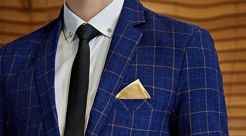 Traje informal a cuadros con un solo botón para hombre, conjunto de dos piezas de negocios sin planchar, padrino de hombre M-5XL 2025, ajuste cómodo a la moda