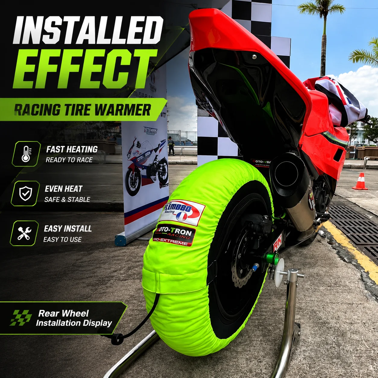 Motorcycle Racing Tire Warmer Tyre Warmer Heater Cover Fit 120/ 165 17 Front and Rear Moto Accessoresies 2019 2020