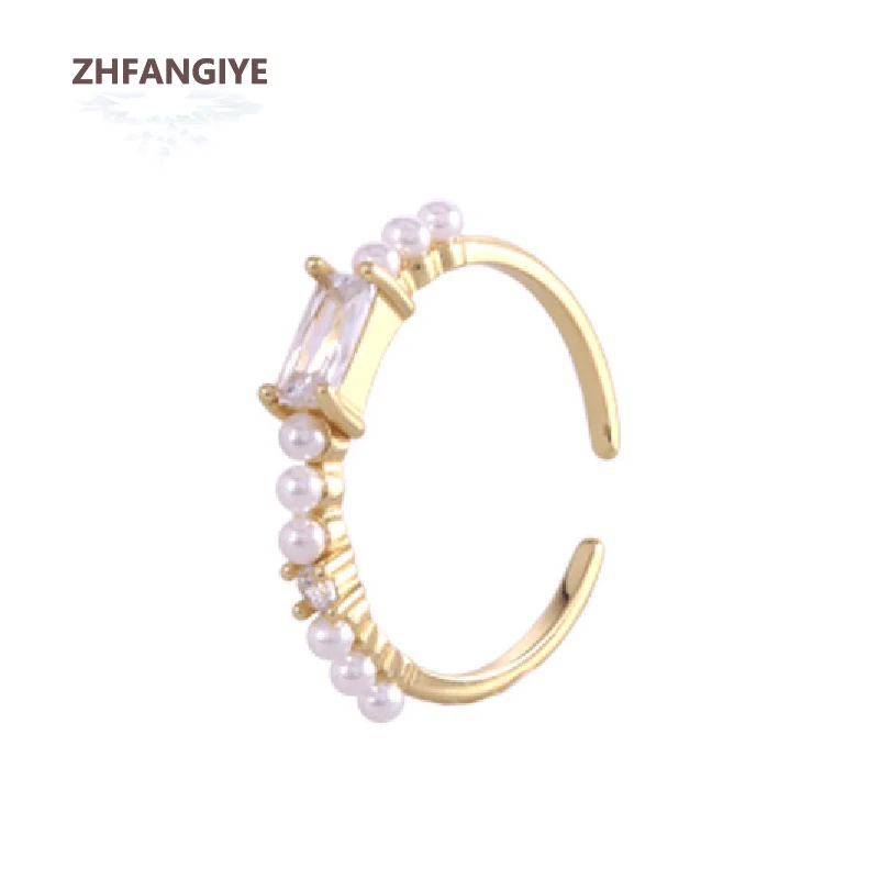 

Fashion Pearl Rings for Women S925 Silver Jewelry with Zircon Gemstone Open Finger Ring Wedding Party Gift Accessories Wholesale