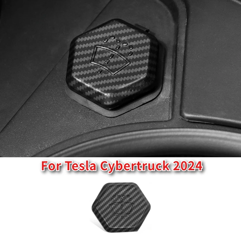 For Tesla Cybertruck 2024 Glass Water Cover ABS Carbon Fiber Glass Water Decorative Cover for Cyber Pickup Interior Accessories