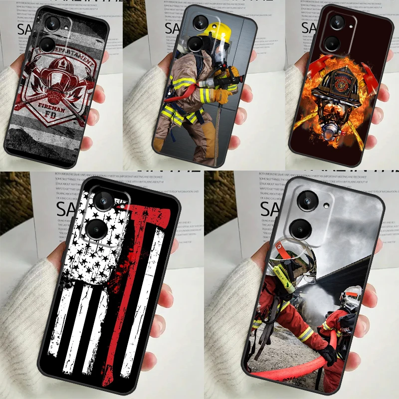 Firefighter Heroes Fireman For Realme GT Neo 5 GT5 9 10 11 12 Pro Plus C30 C31 C33 C35 C25s C21Y C51 C55 C67 C53 Case