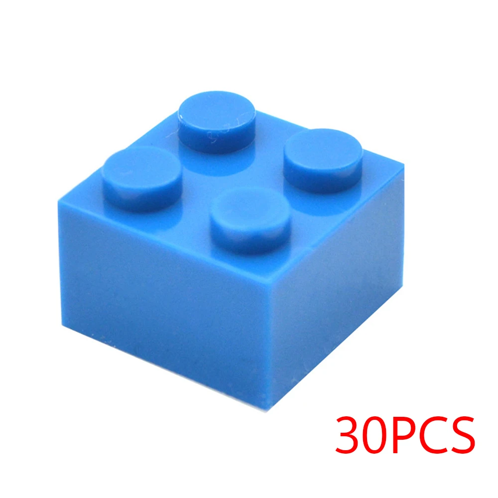 Blocs de construction à monter soi-même, 30 pièces, figurines épaisses, briques 2x2 points, taille créative éducative, Compatible avec les jouets en plastique, cadeau pour enfants