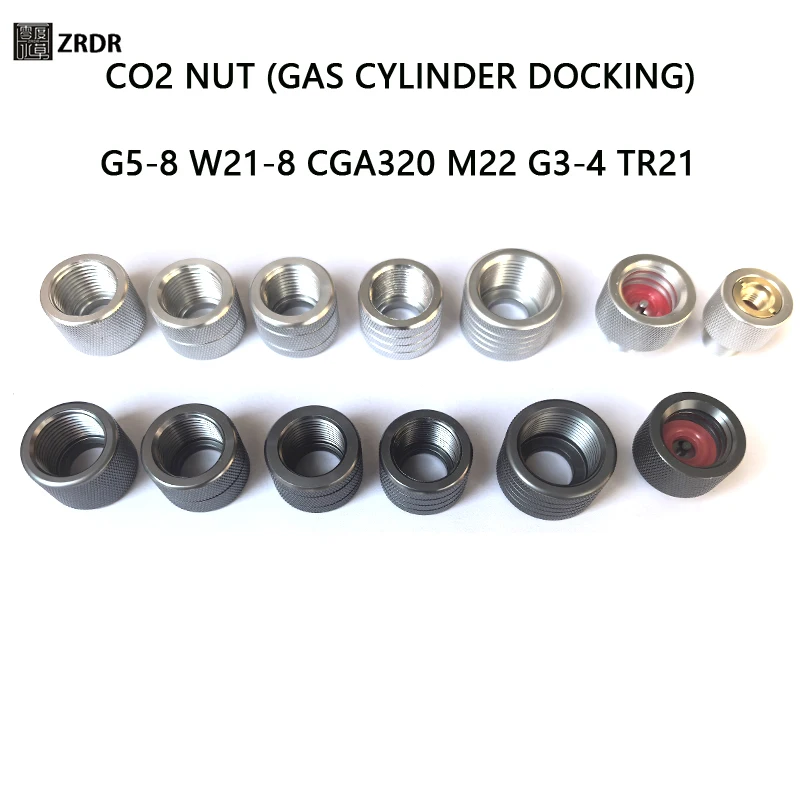 

ZRDR brand CO2 pressure reducing valve nut, various models of nuts, aluminum alloy material, fish tank CO2 accessories