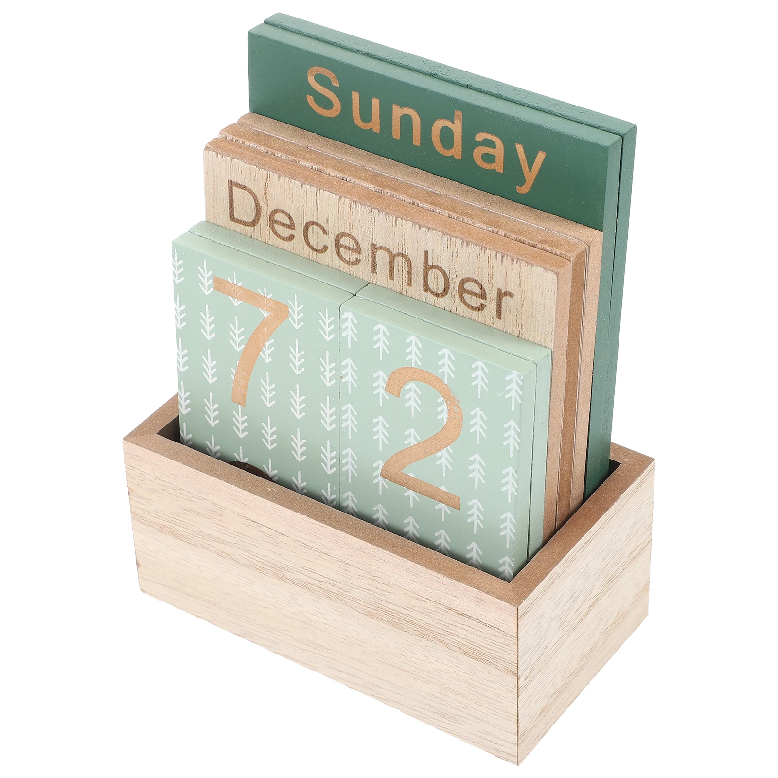 

Wooden Calendar Display Desktop Mini Time Planning Shaped Reusable Perpetual Desk Accessories Wooden Cube Calendar