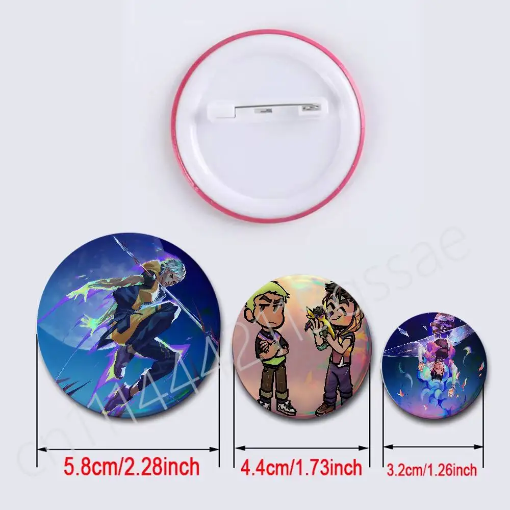 Miks V-ValorantS Game Badges Button Round Creative Pin Brooch Badge Bag Decor Accessories Fans Collect Friends Gifts