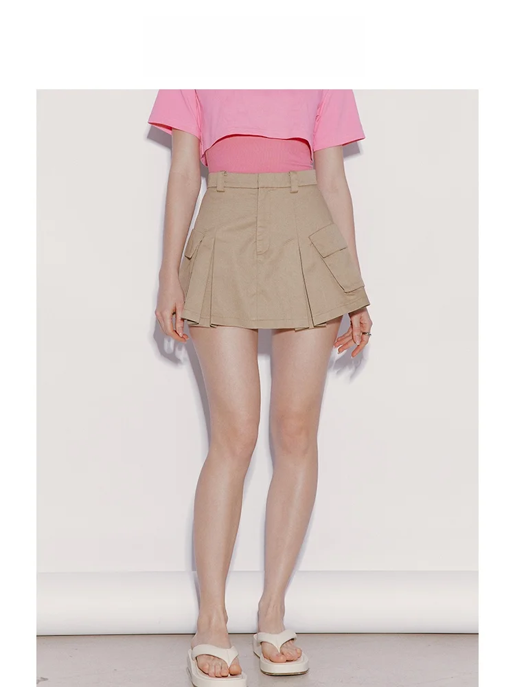 

Faionable Workwear ort Skirt Semi-Body Spring Summer New Arrival High Waist A-Line Polyester Cotton Blend Color