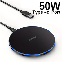 50W Wireless Charger For iPhone 16 15 14 13 12 Pro XS XR Induction Fast Wireless Charging Pad For Samsung Xiaomi Charging Dock