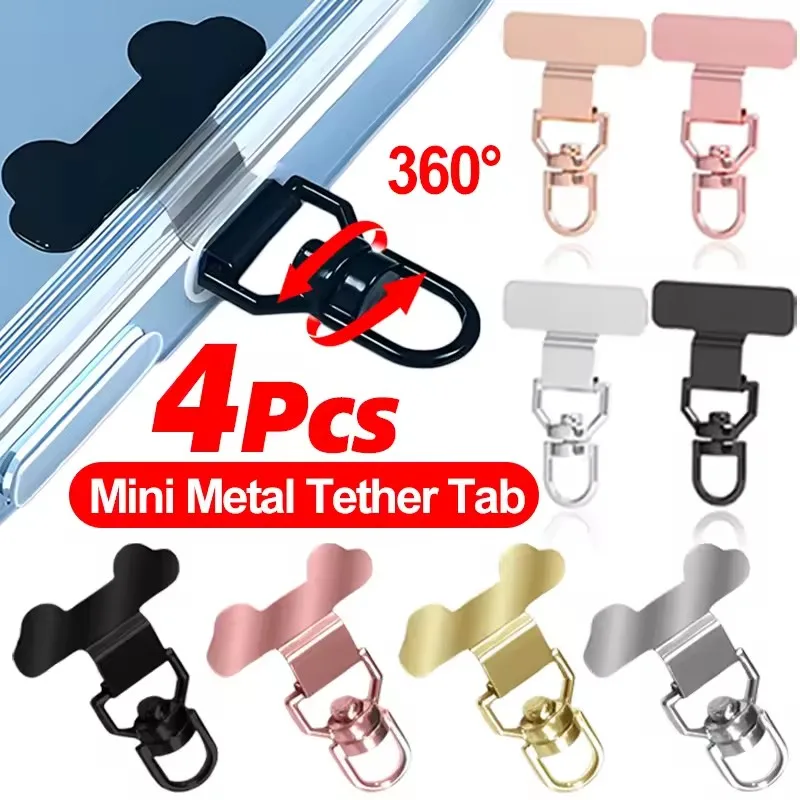 Attache de téléphone portable rotative à 360° en acier inoxydable améliorée, mini-patch portable pour cordon de téléphone, clip de suspension en métal