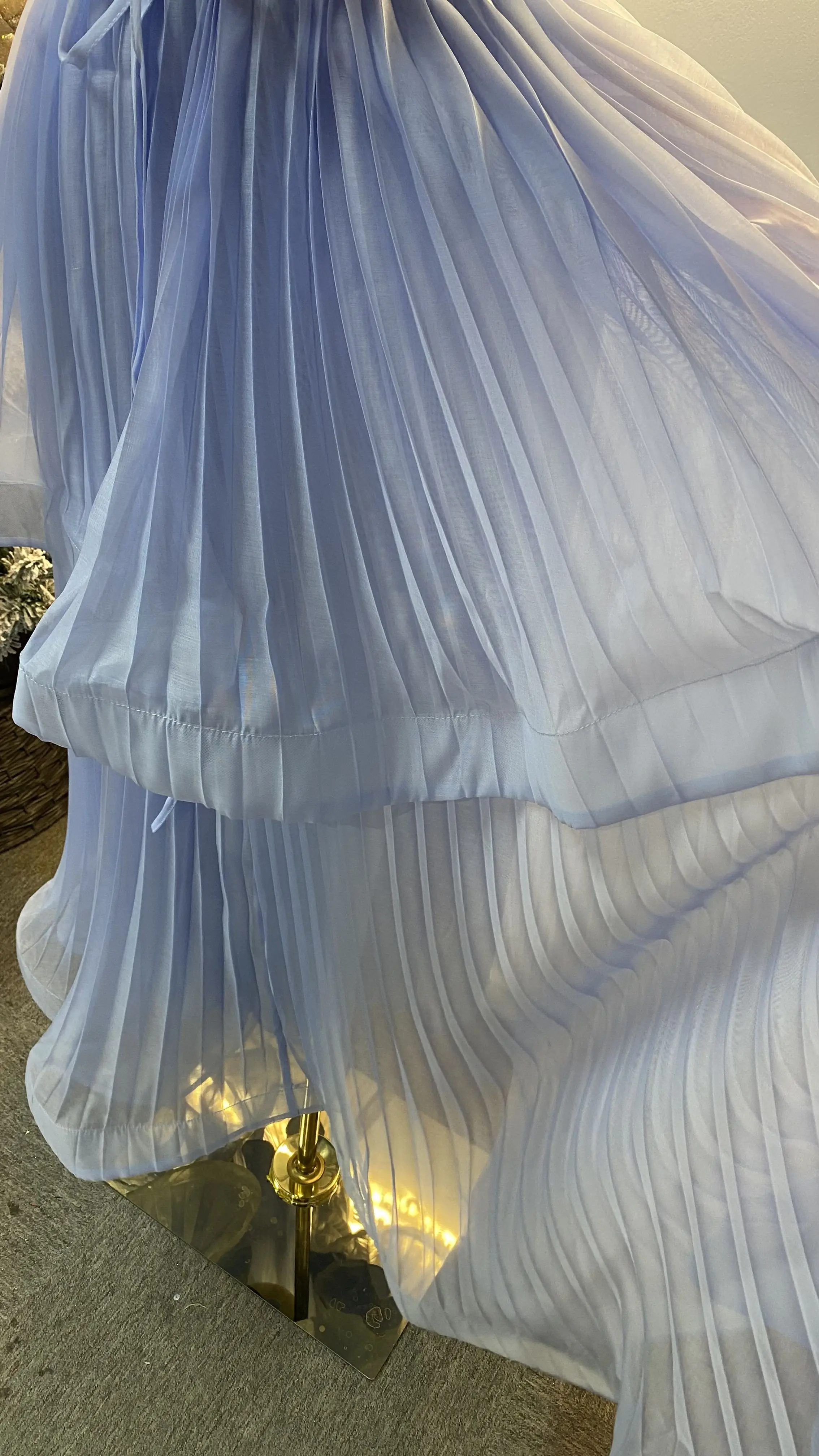 فستان نسائي للربيع/الصيف مصمم أزياء بدون أكمام وكشكشة ذات طبقات مطوي - GZXX116 #5