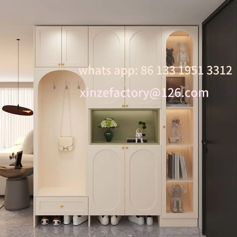 

Customizable Entrance Cabinet, Seat and Stool Integrated Household Door High Cabinet Storage Cabinet, Home to Top Coat Cabinet
