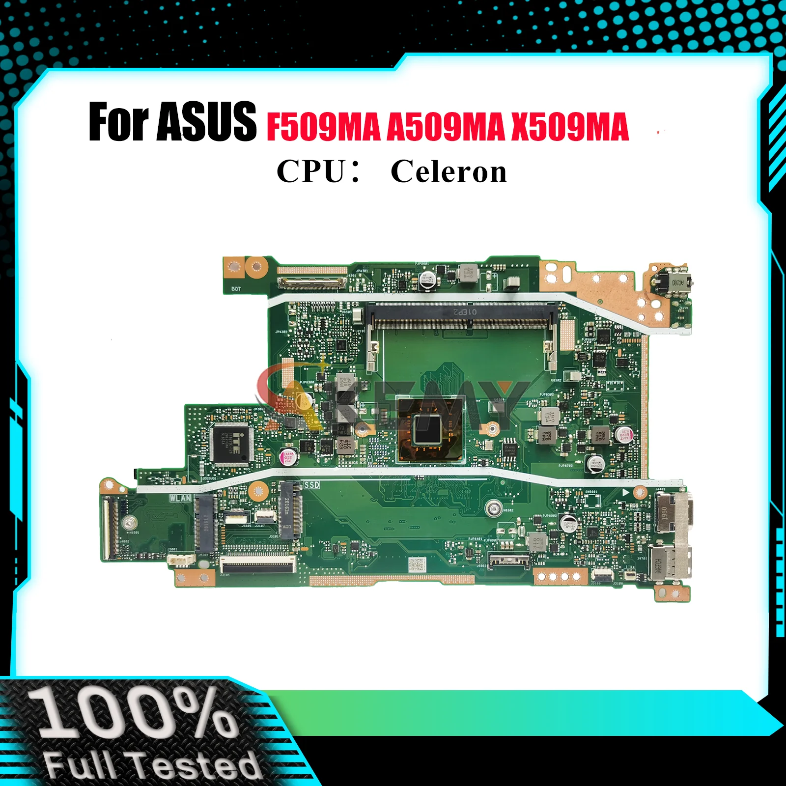 

X509MA Материнская плата для ноутбука ASUS VivoBook X509MA F509MA A409MA A509MA X509M F409MA Материнская плата с процессором Celeron, тест ОК, быстрая доставка