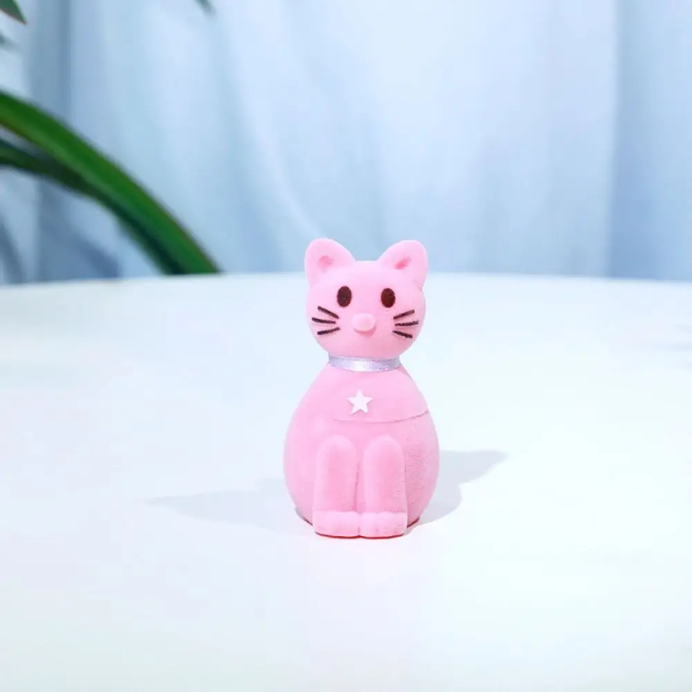 Romantic Earring Lover Cat Cartoon Animals Jewelry Display Storage Case Velvet Ring Box Gift Boxes