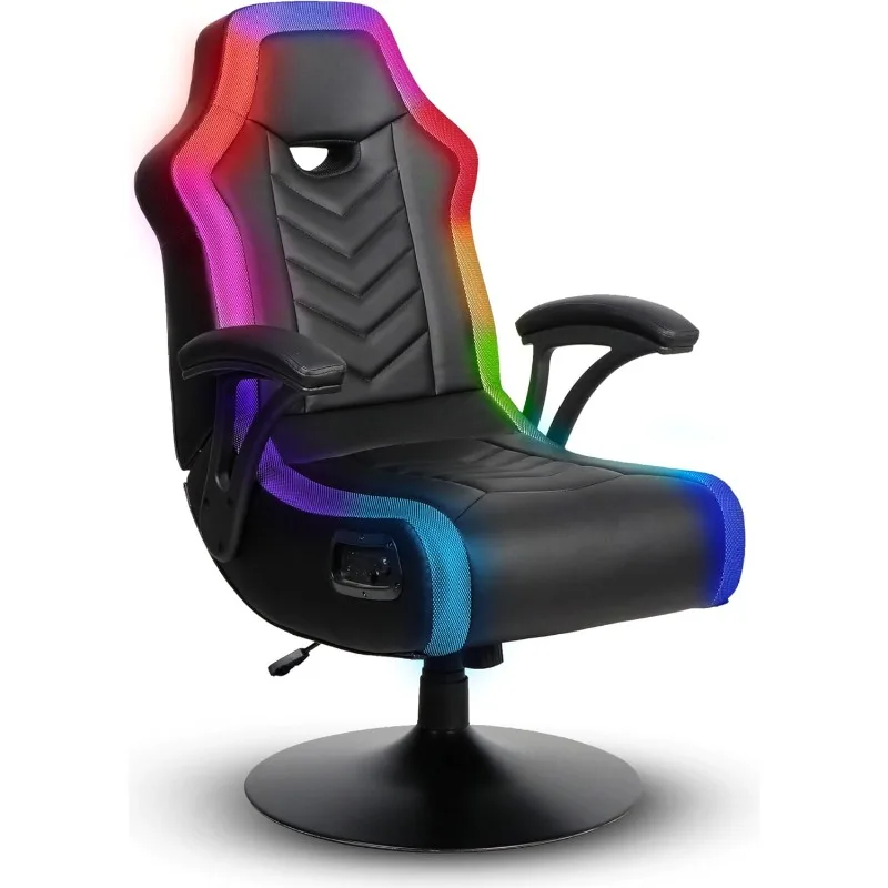 PC Computer Video Gaming Office Pedestal Chair, Built in Audio Speakers, Ergonomic Design, Gamer Chair for Adults, Teens