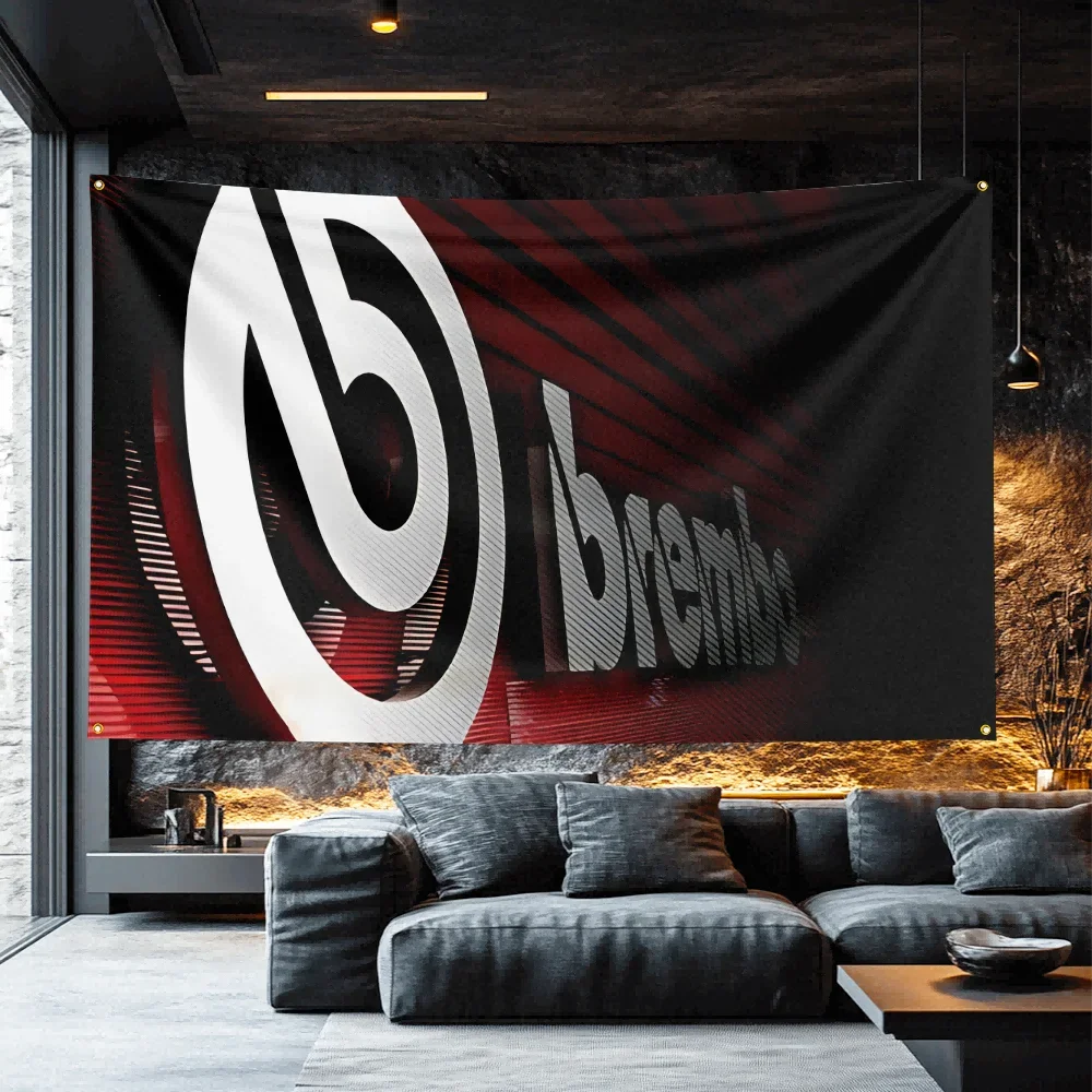 Brembo Tribute Vehicle Flag   Polyester Wall Hanging For Workshop Decor Car Lover