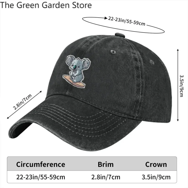 Surfin Sticker Baseball Caps Peaked Cap Australian Koala Sun Shade Hats Men Women