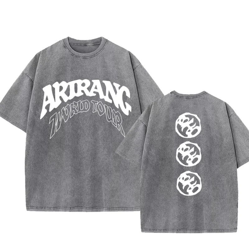 World Tour T-Shirt für Männer und Frauen, Konzert-T-Shirt, koreanische Musik-Fan-Kleidung, Unisex Vintage Wash T-Shirts, Seoul Tour Oversized Tees – Detail 4