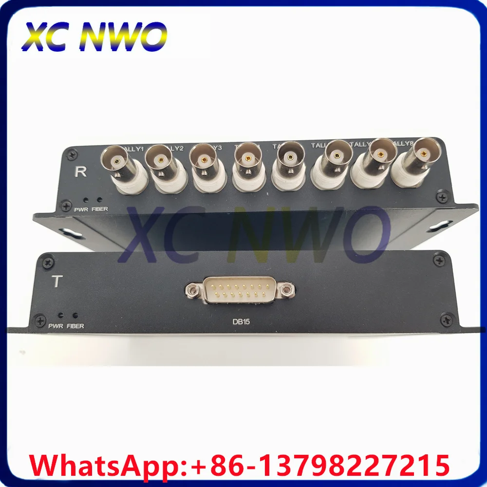 8Ch Tally Over SM  LC Connector Fiber Optic Transceiver For LED Indicators 8X3PIN 3M XLR FEMALE CABLE-1M For Branch Cable