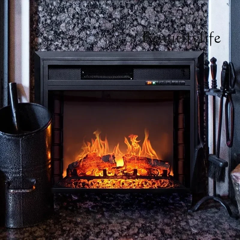 X36 Simulation Flame Fireplace Core American Decorative Fake Fire Electronic Heating Fireplace Embedded Electric Fireplace Core