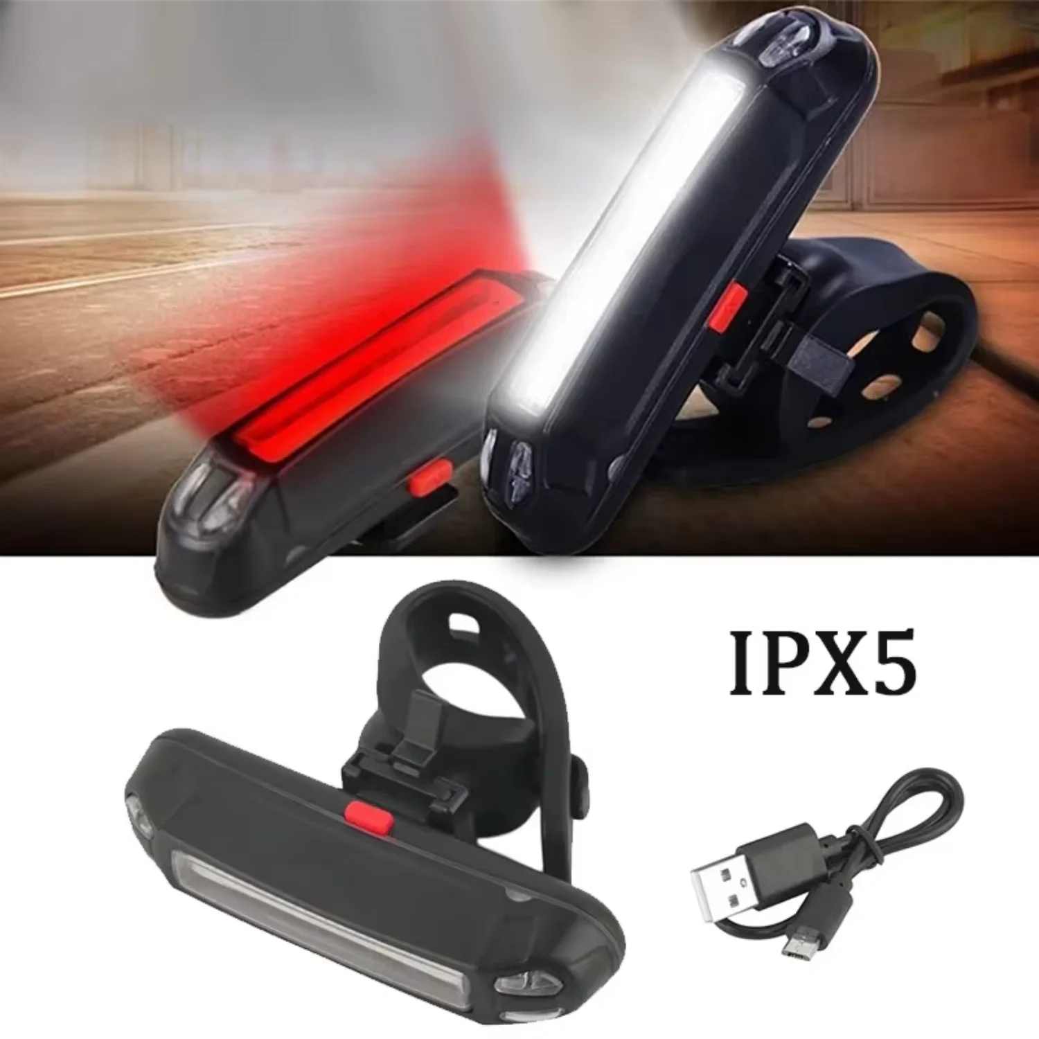 Bicycle Light Mtb Taillight  USB Charging Bike Warning Light Rain Proof Mountain Bike Lamp Flashlight Riding Equipment