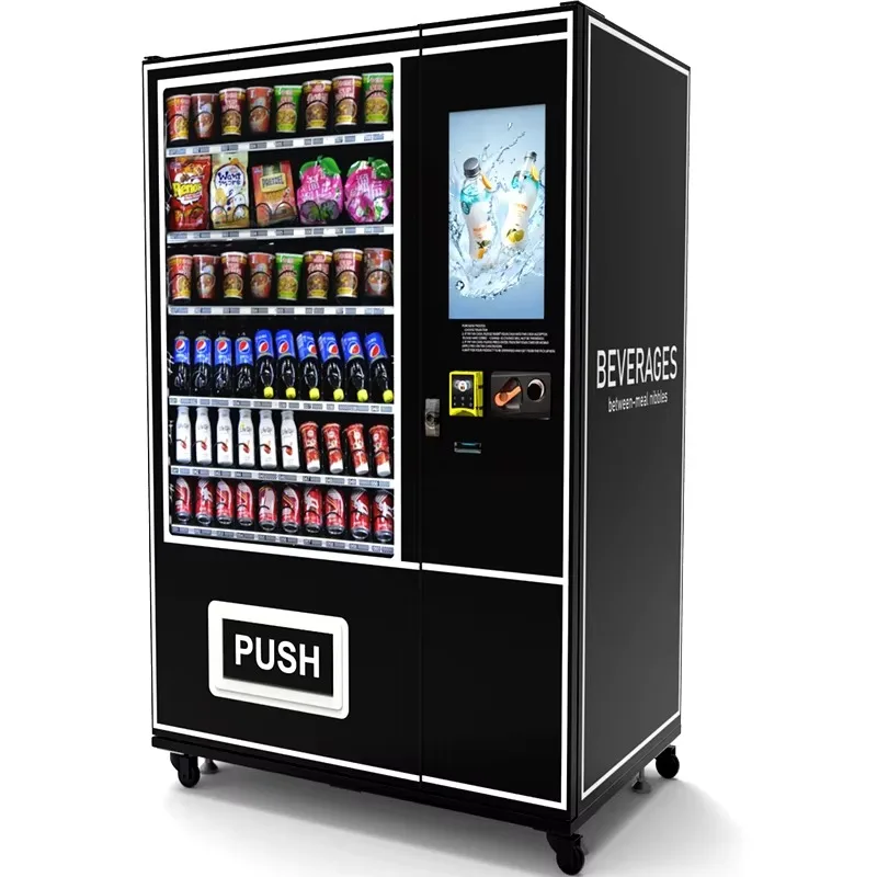 Cosmetics Foods/Drinks Combo Touch Screen Snack Vending Machine Age Verification SDK Enabled Cloud-Based Management Customized