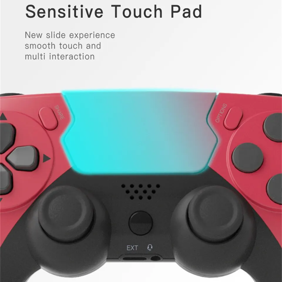 GAMINJA-mando inalámbrico P48 con giroscopio de seis ejes, controlador de juego para PS4, PS3, consola Wins 7, 8, 10, Joystick de PC de doble vibración