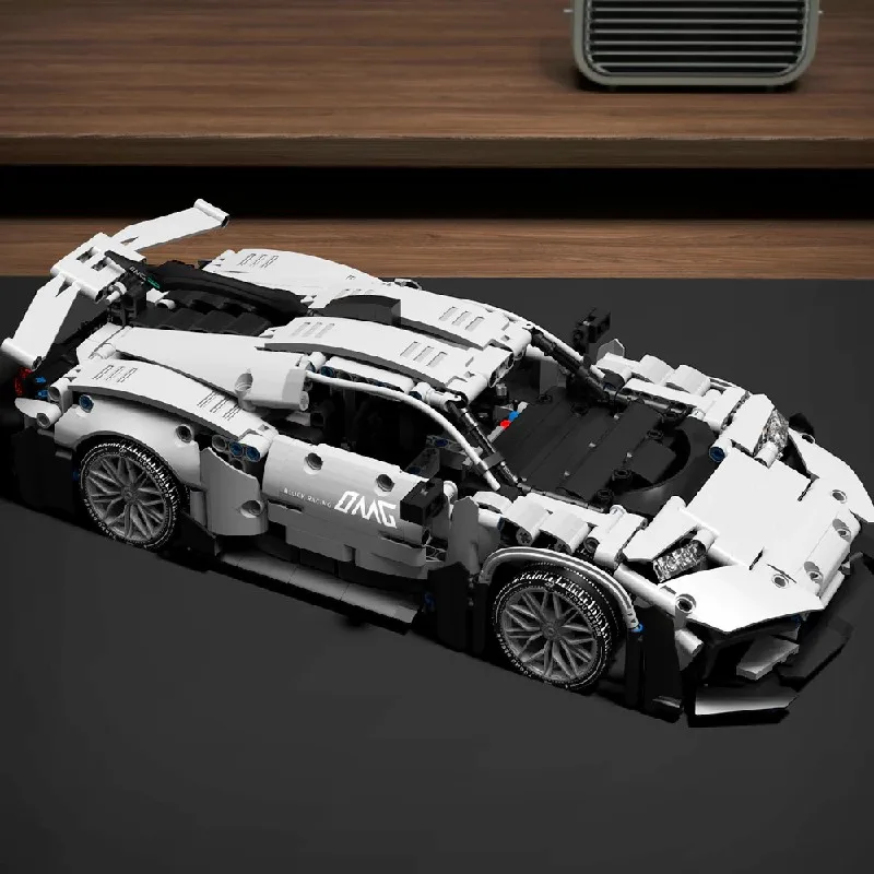 Technik Racing Silver Car Merce AM G ONE Modello di auto sportiva, 1164PCS 1:14 Auto da corsa Building Blocks Giocattoli Regalo per ragazzo e bambino