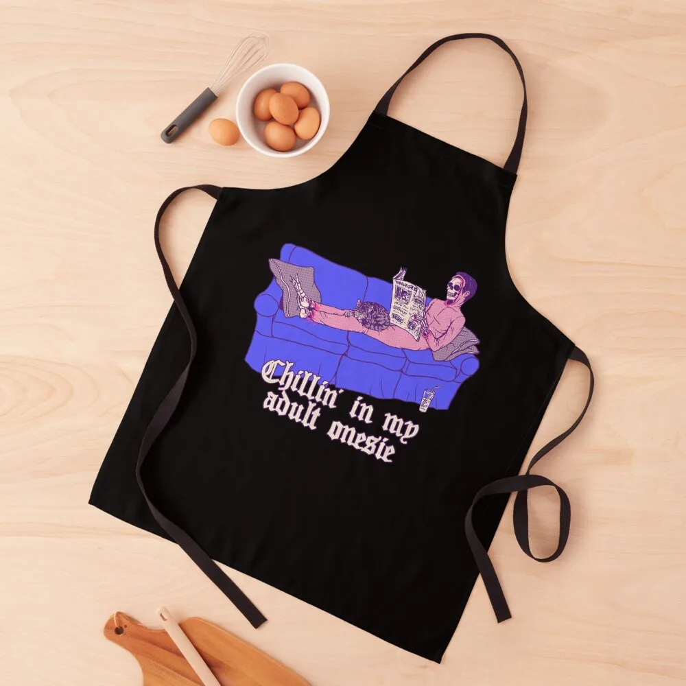 

Chillin' In My Adult Onesie Apron Kitchen For Women For Kitchen For Men Apron