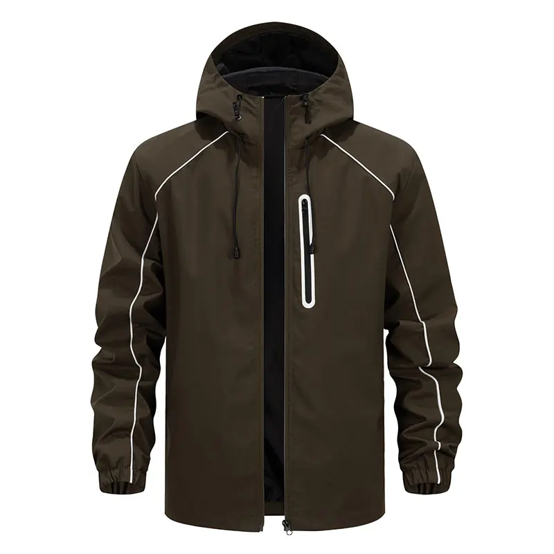

Male Hiking Jacket Outdoor Reflective Breathable Mountaineering Sports Jacket Autumn Wear-Resistant Hunting Hooded Zipper Coats