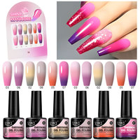 6PCS/SET Heat-sensitive Changeable Gel Nail Adhesive Set, Color Changes with Temperature, Nail Art Set